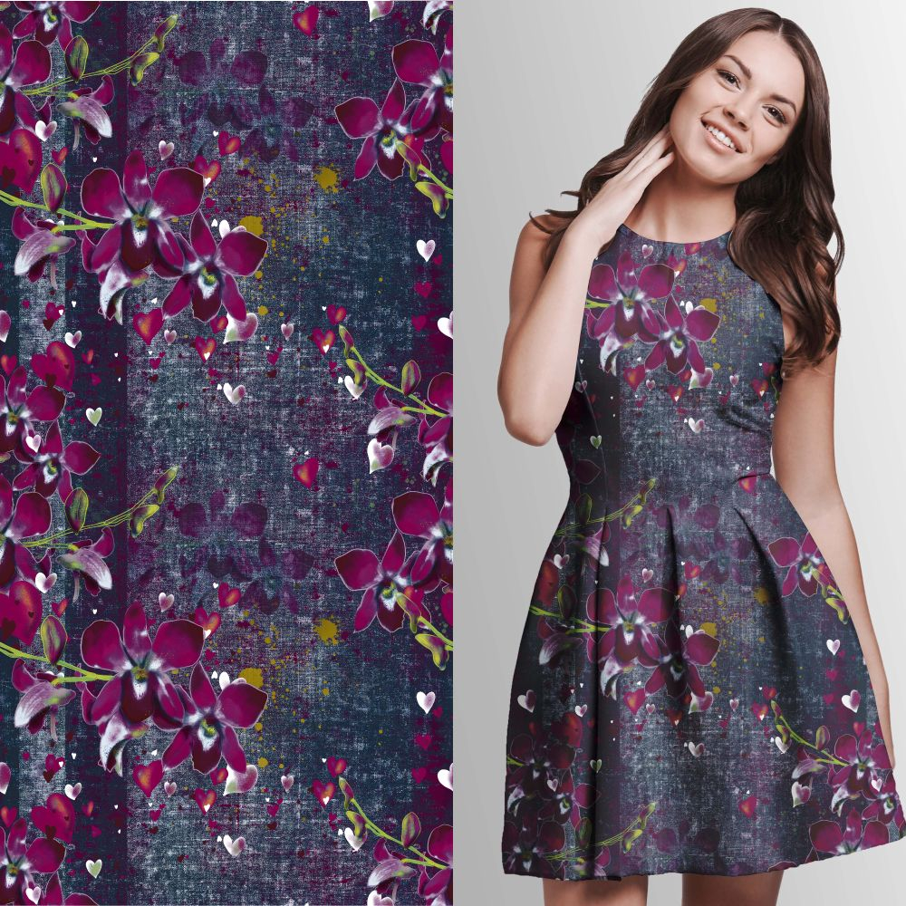 French Terry Sweatstoff Eigenproduktion: Flowers of the hearth